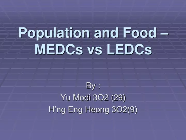 population and food medcs vs ledcs