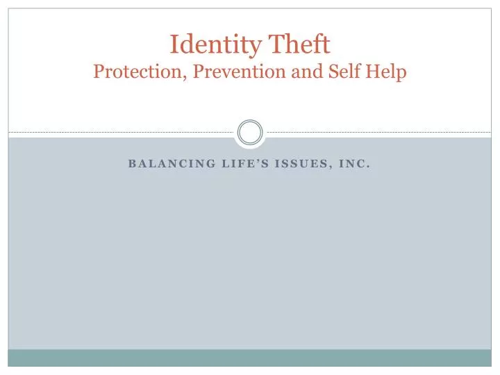 identity theft protection prevention and self help