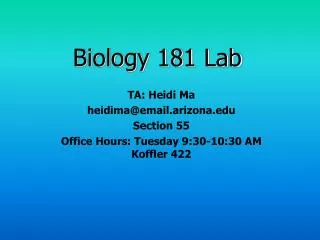 Biology 181 Lab