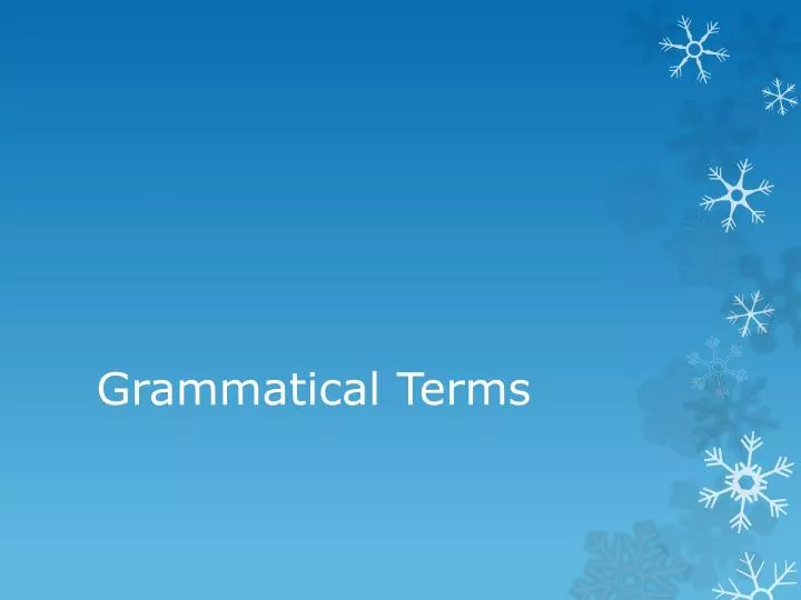 grammatical terms