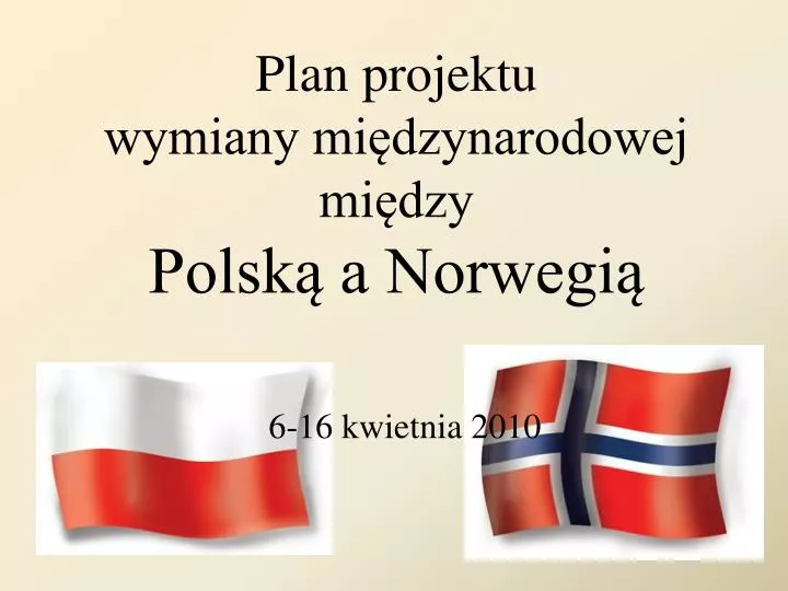 plan projektu wymiany mi dzynarodowej mi dzy polsk a norwegi