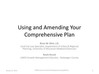 Using and Amending Your Comprehensive Plan