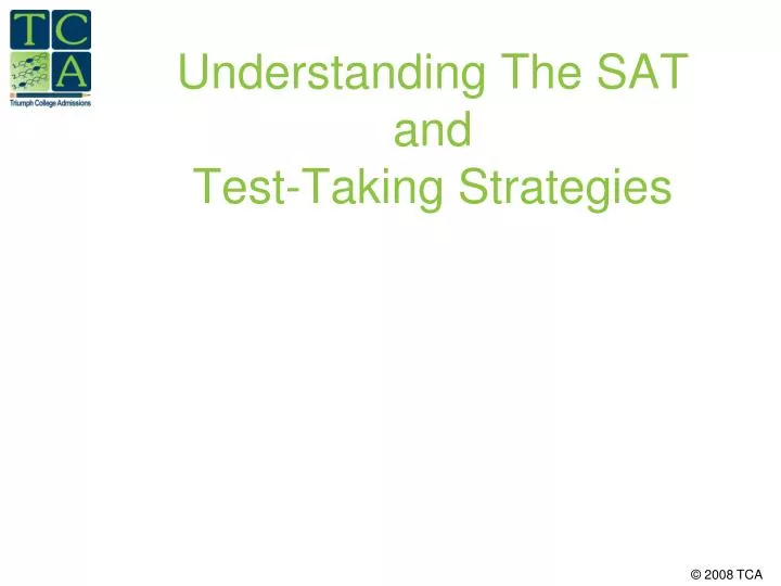 understanding the sat and test taking strategies