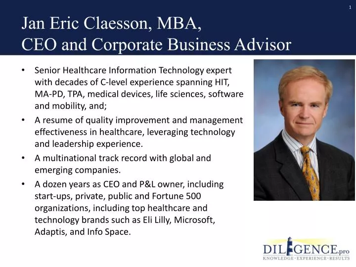 jan eric claesson mba ceo and corporate business advisor