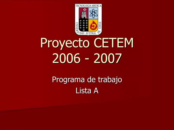 proyecto cetem 2006 2007