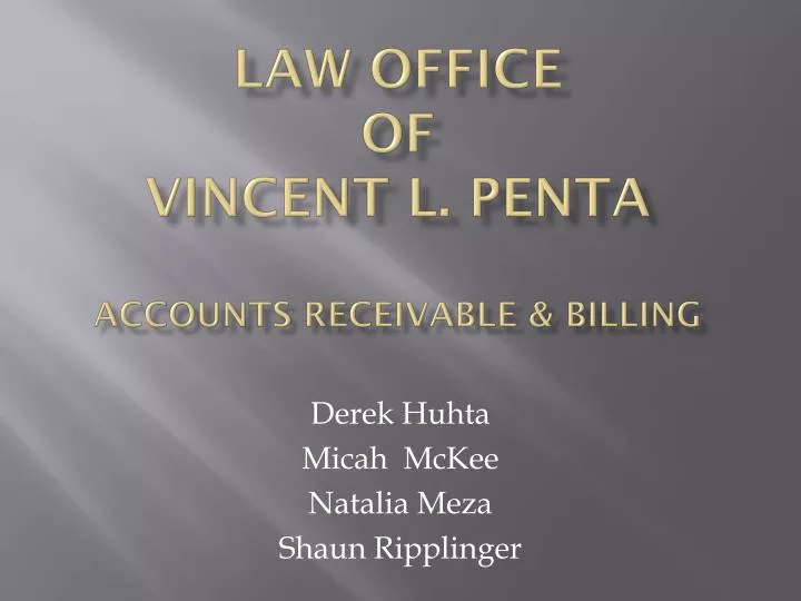 law office of vincent l penta accounts receivable billing