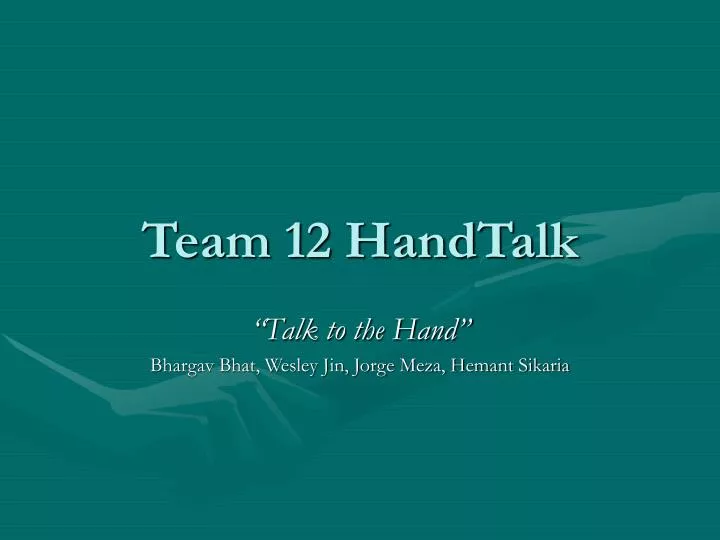 team 12 handtalk