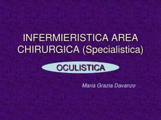 infermieristica area chirurgica specialistica