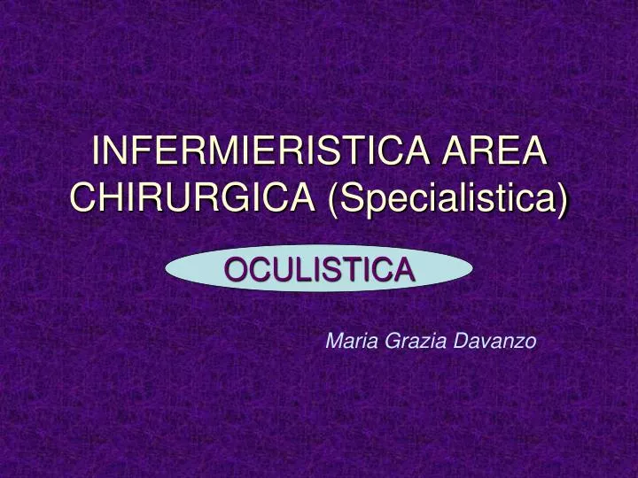 infermieristica area chirurgica specialistica