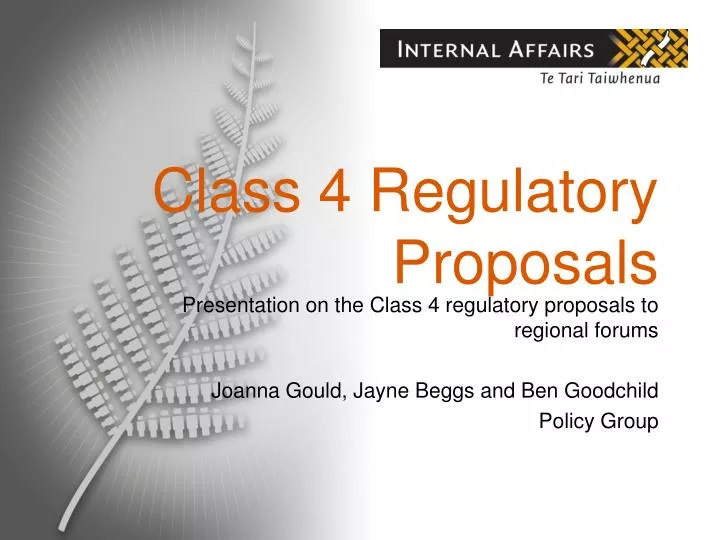 class 4 regulatory proposals