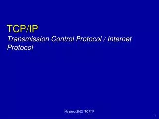 TCP/IP Transmission Control Protocol / Internet Protocol