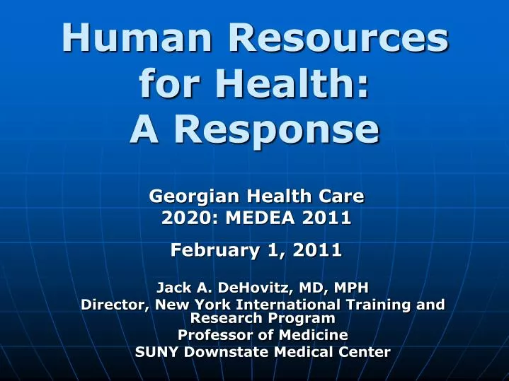 human resources for health a response