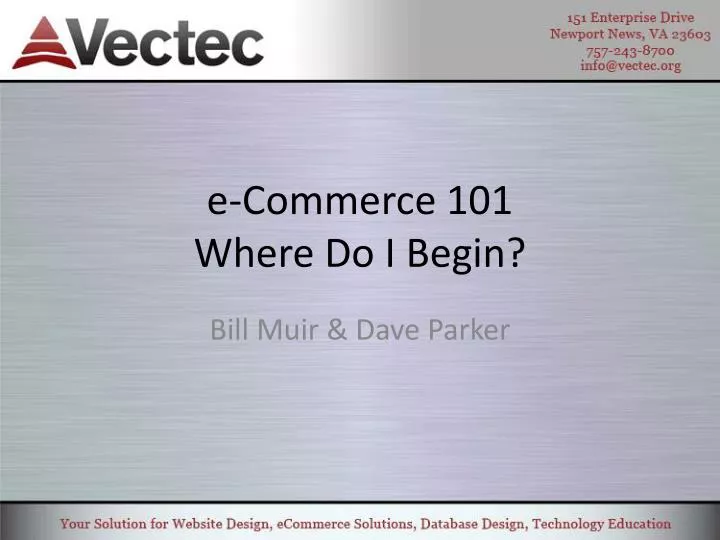 e commerce 101 where do i begin