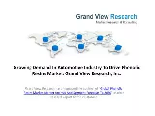 Global Phenolic Resins Market Size To 2020