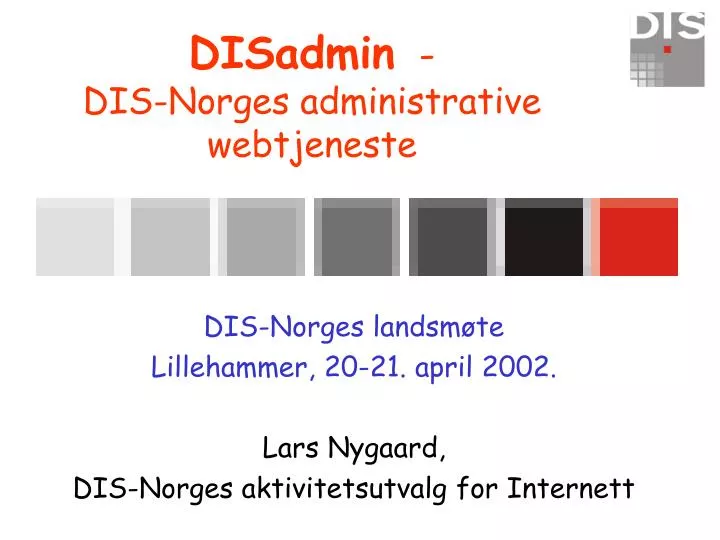 disadmin dis norges administrative webtjeneste