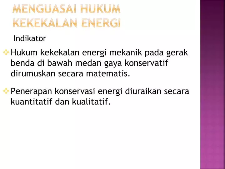 menguasai hukum kekekalan energi