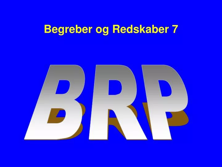 begreber og redskaber 7