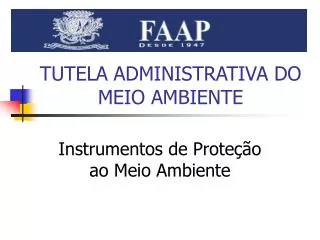 tutela administrativa do meio ambiente