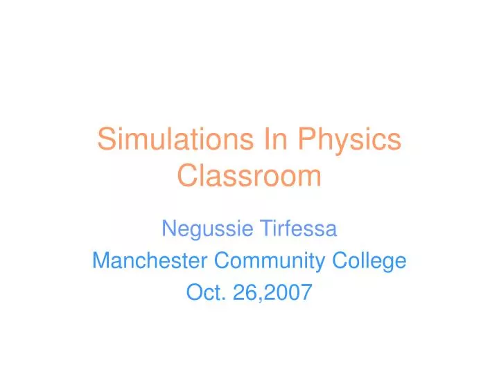 simulations in physics classroom