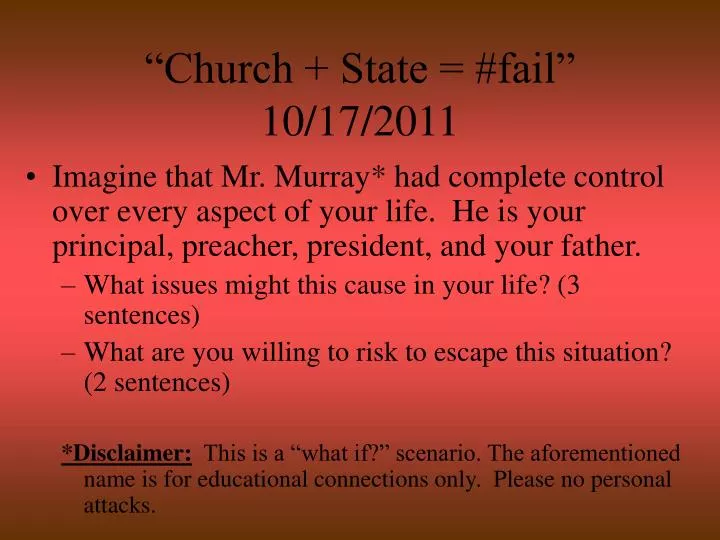 church state fail 10 17 2011