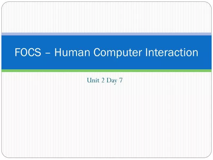 focs human computer interaction