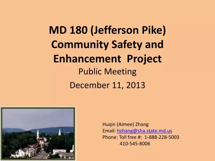 md 180 jefferson pike community safety and enhancement project