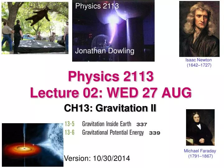 physics 2113 lecture 02 wed 27 aug