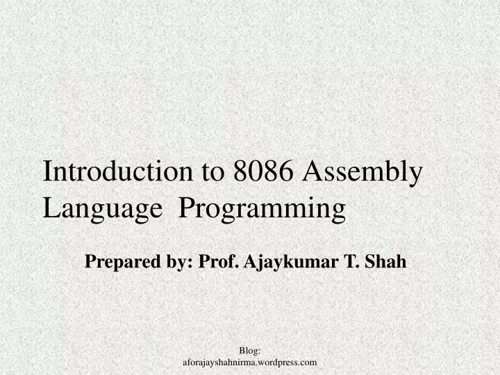 introduction to 8086 assembly language programming