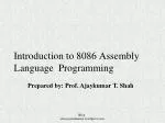 Introduction to 8086 Assembly Language Programming - slide 1