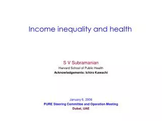 Income inequality and health