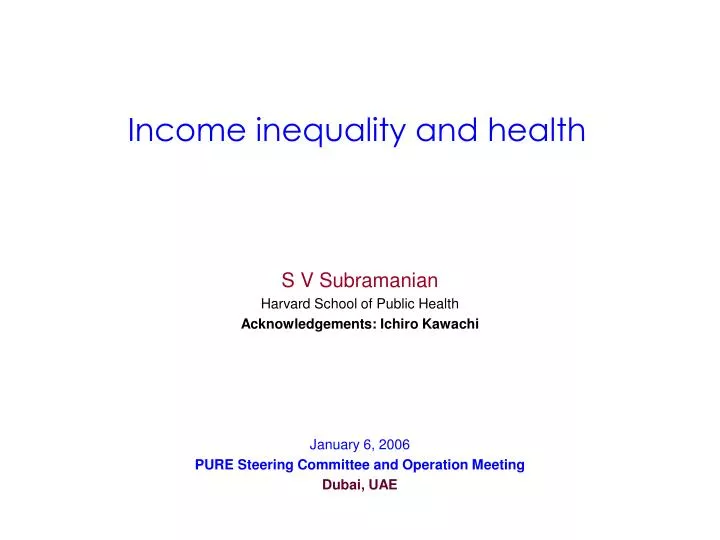 income inequality and health