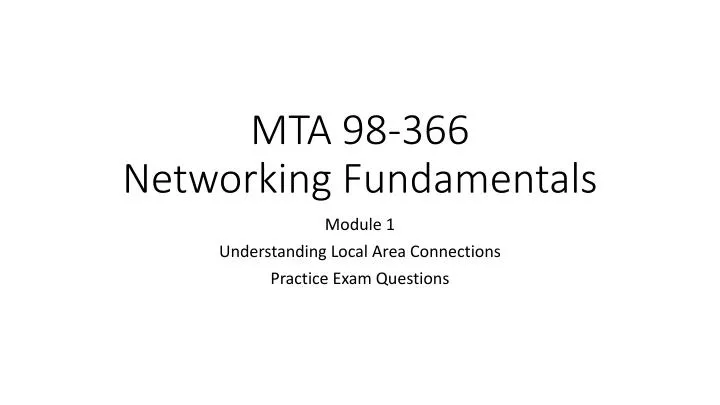 mta 98 366 networking fundamentals
