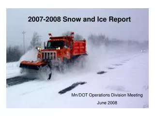 2007-2008 Snow and Ice Report