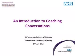 An Introduction to Coaching Conversations