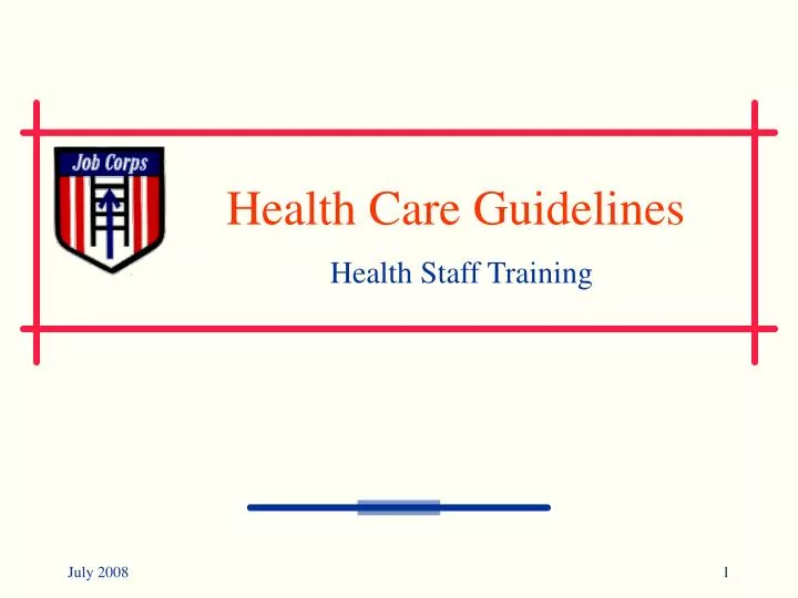 health care guidelines health staff training