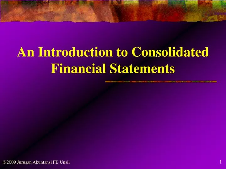 an introduction to consolidated financial statements