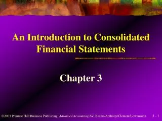 An Introduction to Consolidated Financial Statements