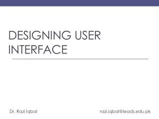 Designing user interface