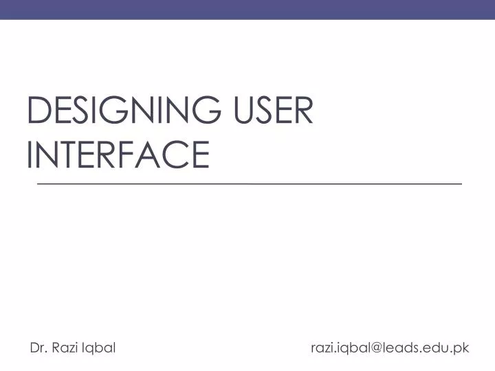 designing user interface