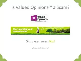 Valued Opinions Scam