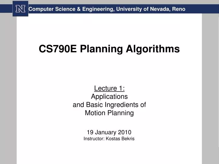 cs790e planning algorithms