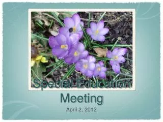 Special Education Meeting