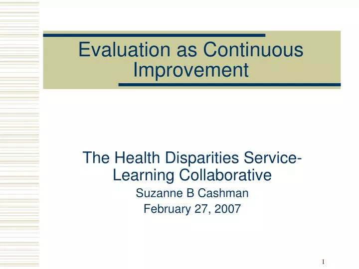 evaluation as continuous improvement