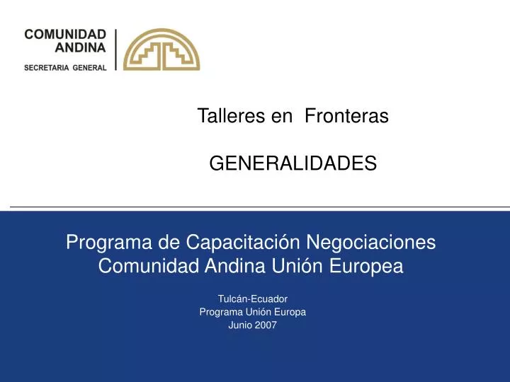 programa de capacitaci n negociaciones comunidad andina uni n europea
