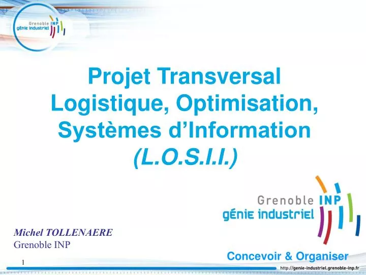 projet transversal logistique optimisation syst mes d information l o s i i