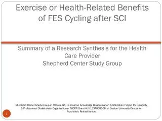 Shepherd Center Systematic Review Group