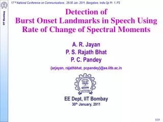 Detection of Burst Onset Landmarks in Speech Using Rate of Change of Spectral Moments