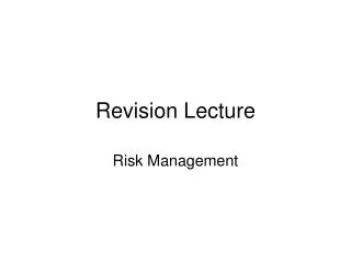 Revision Lecture