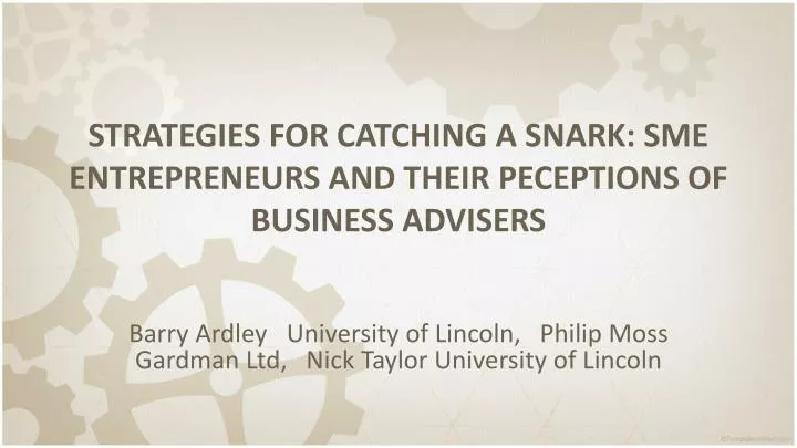strategies for catching a snark sme entrepreneurs and their peceptions of business advisers