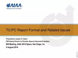 TC/PC Report Format and Related Issues